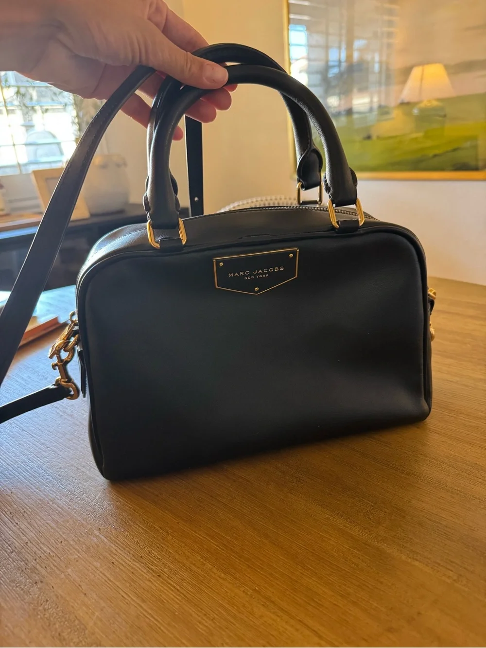 Marc Jacobs Black Leather Crossbody Satchel